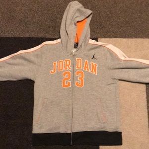 Boys zip up Jordan sweatshirt